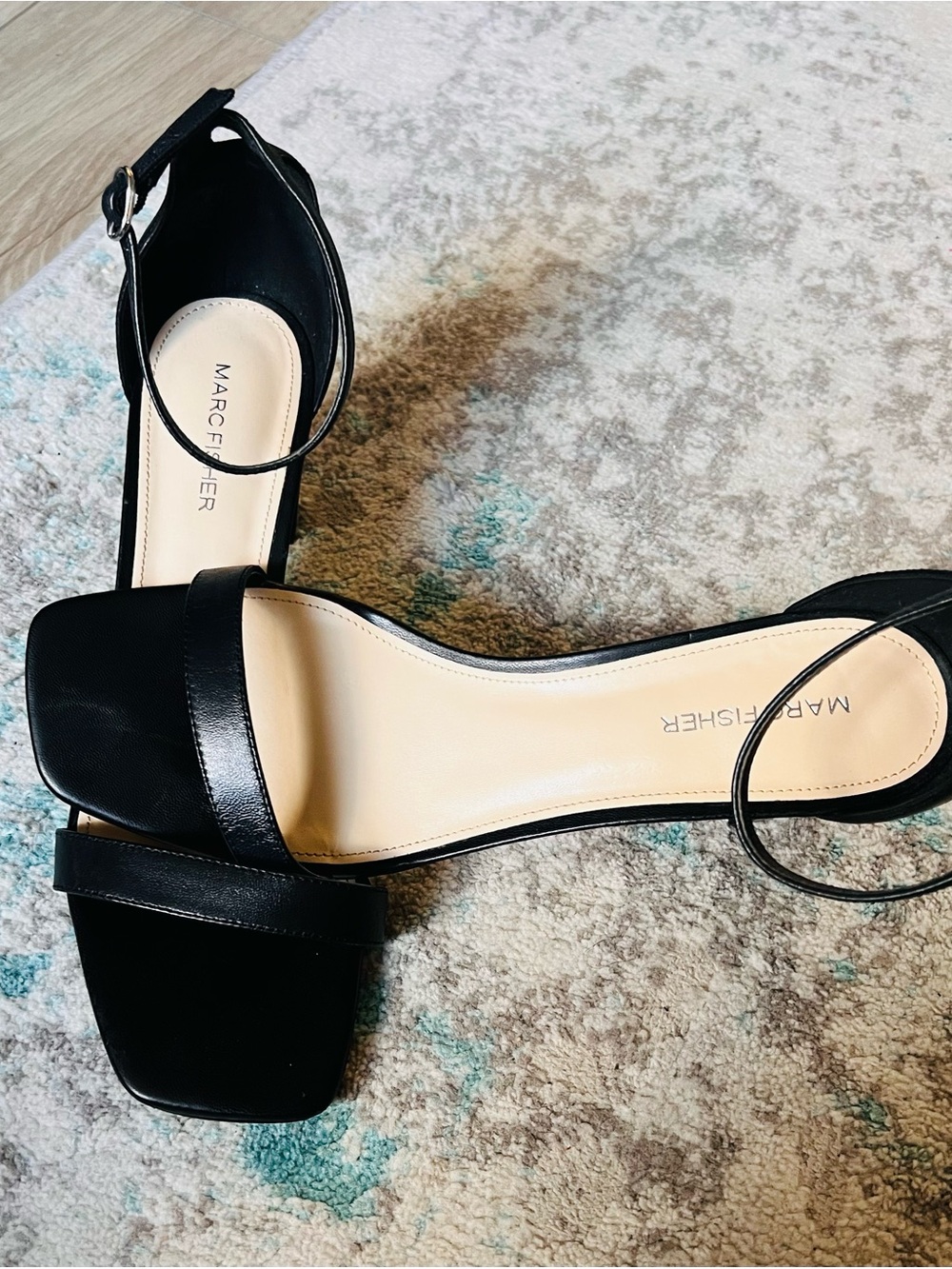 Marc Fisher 3”H Block Heel Dressy Sandals